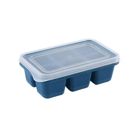 Fdelink Ice Cube Mold Ice Mould Trays Mini Ice Trays with Easy Release Silicone Bottom Stackable Small Blue