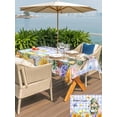 thumbnail image 4 of Easter Rabbits Outdoor Tablecloth - 60x120 Inch Rectangle Dining Table Cover, Watercolor Eggs Flowers Butterflies Purple Plaid Waterproof Outdoor Table Cloth with Umbrella Hole & Zipper for Patio, 4 of 7