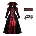 thumbnail image 5 of Vestido de Halloween de vampiro para niña, disfraz de novia fantasma gótica, disfraz de vampiro, princesa, reina, traje de carnaval, ropa negra y roja, 5 of 5