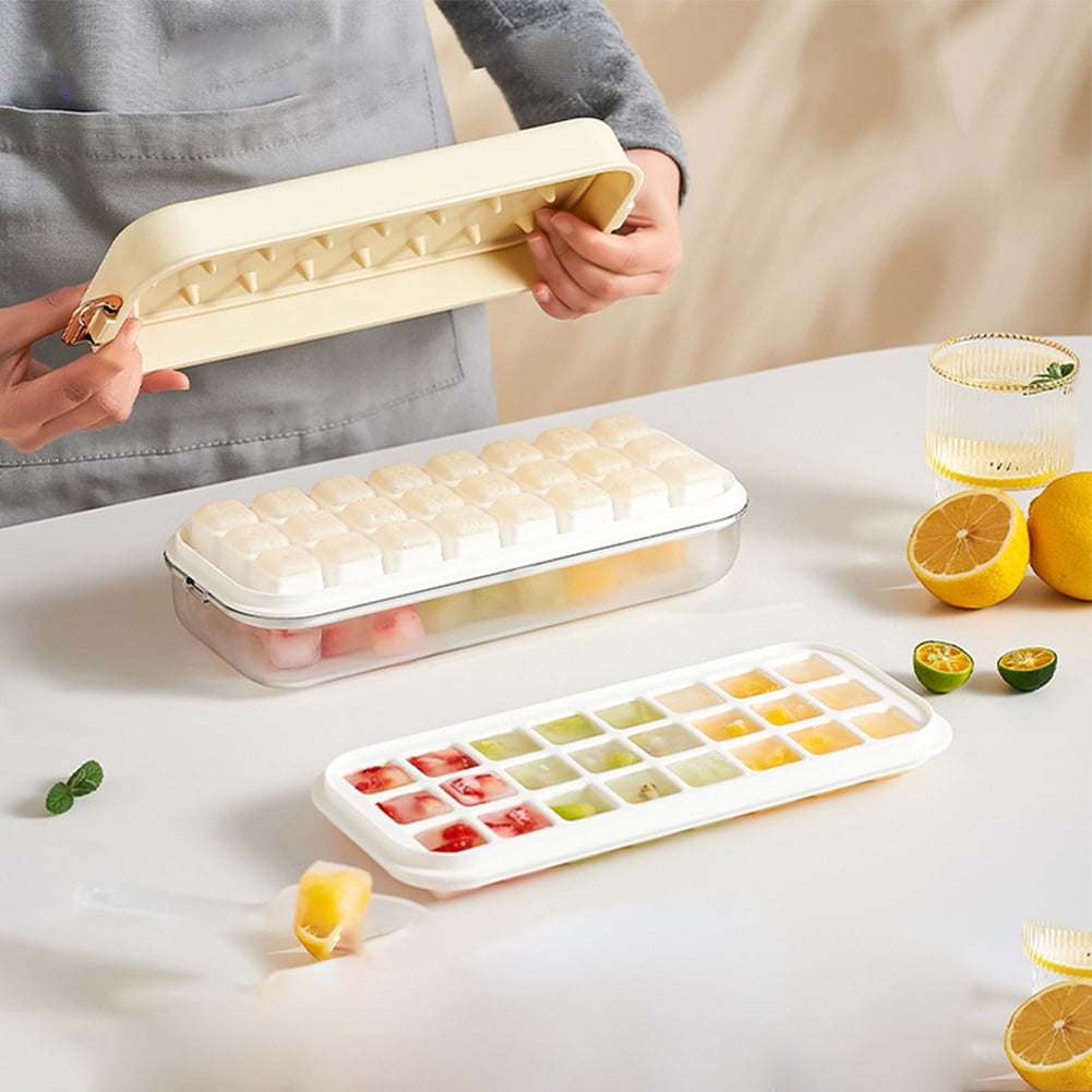 KYAIGUO Ice Tray,Ice Trays for Freezer,Press to Easy Release Mold 4.3x3x10.6inch(Yellow White)