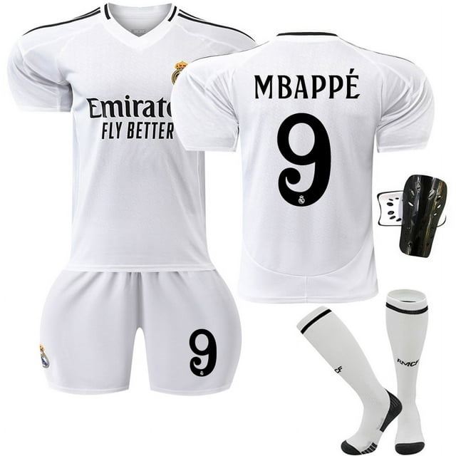 Garçons Filles Enfants RONALDO 7# KROOS 8# BELLINGHAM 5# MBAPPE 9# Maillot de Soccer Soccer
