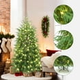 thumbnail image 2 of LuxenHome 6Ft Pre-Lit Green Full Artificial Cedar Christmas Tree with Metal Stand, 2 of 9