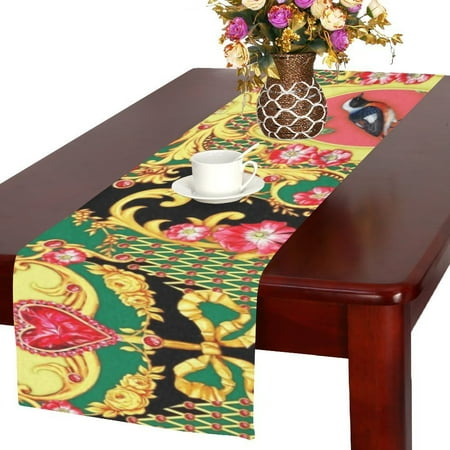 

MYPOP red roses and bird mandala Table Runner 16x72 inches