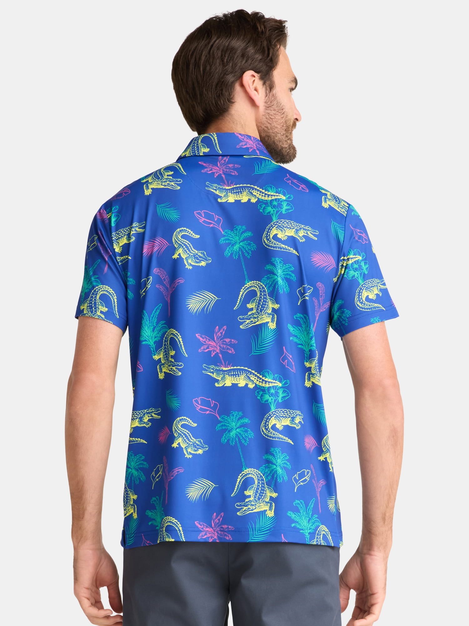 Birdie Bound Men's & Big Men's Novelty Print Golf Polo, Sizes S-5XL