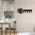 thumbnail image 2 of Craftnamesign Rose Metal Key Holder, Flower Decor Key Holder, Metal Coat Rack, Rose Key Hanger, 2 of 5