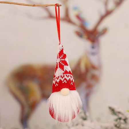 

aoksee Christmas Decorations Christmas ball hat faceless baby pendant creative old man dwarf Rudolph doll Gift on Clearance