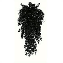 NSESSHome Black Halloween Leaf Garland,Halloween Artificial Hanging Fall Leave Vines for Front Door,Fall Floral Garlands Halloween Decor