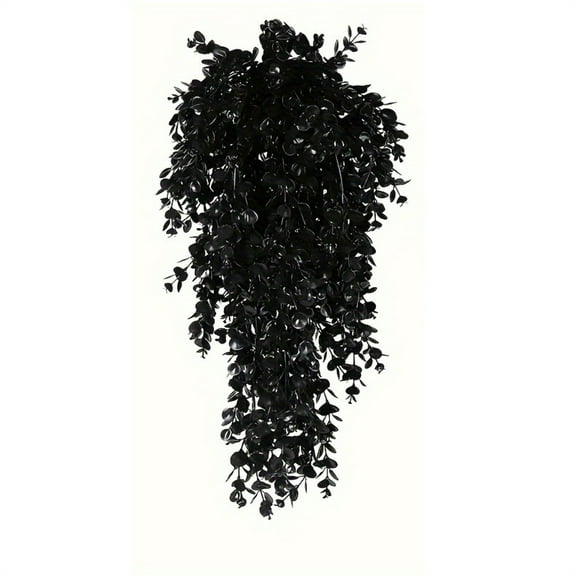 NSESSHome Black Halloween Leaf Garland,Halloween Artificial Hanging Fall Leave Vines for Front Door,Fall Floral Garlands Halloween Decor
