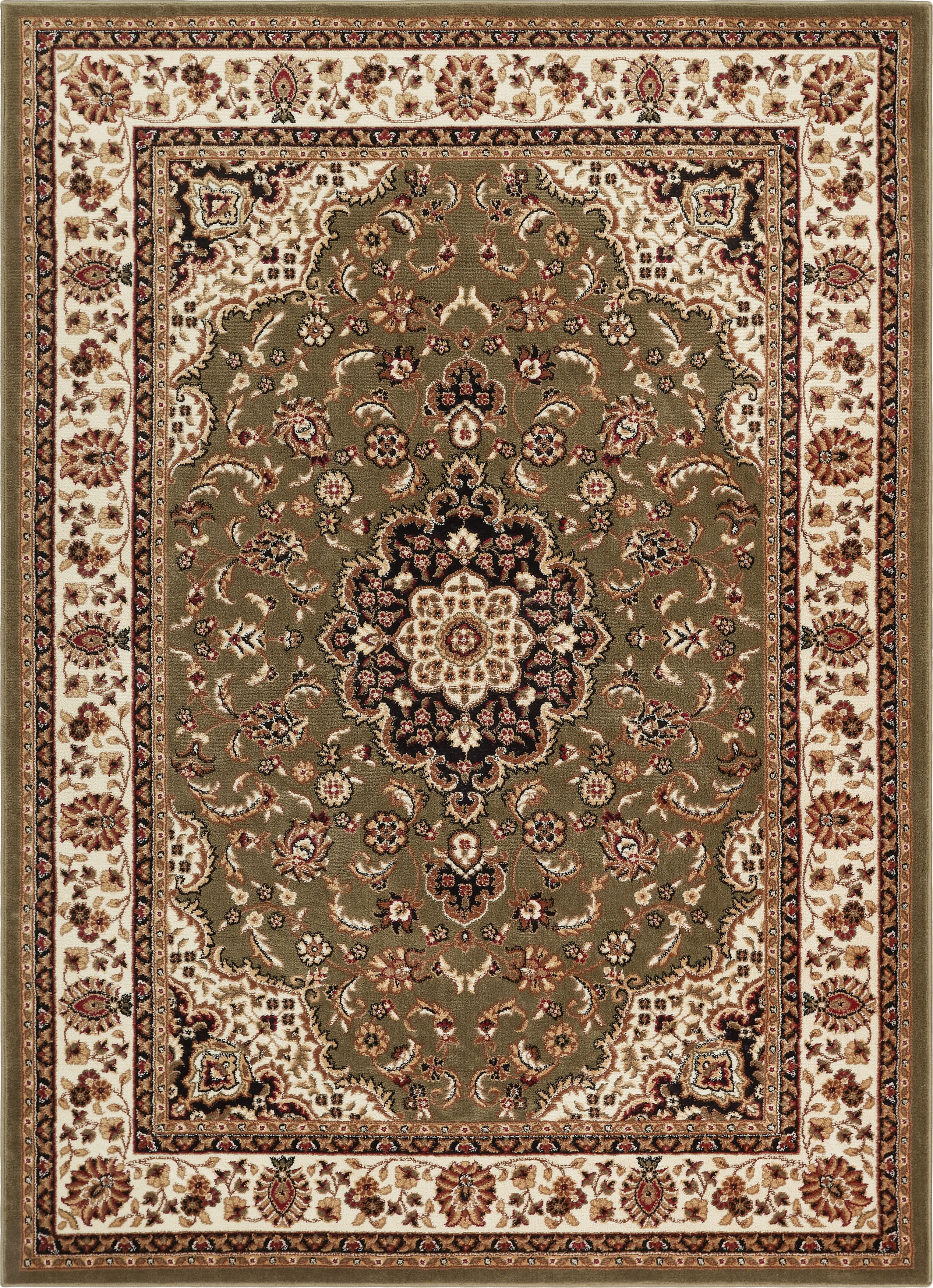 noble medallion green persian floral oriental formal