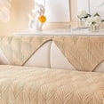 thumbnail image 4 of XmhyTop-A Super Soft Velvet Quilted Sofa Couch Covers Non-Slip Sectional Couch Cover Leaf Pattern Plush Sofa Slipcover Furniture Protector for Pets Kids Children Dog Cat (Camel,36"x70"), 4 of 5