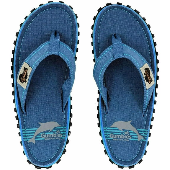 Gumbies - Islander Canvas Men's Women's Flip-Flops Sandals - Blue Pool