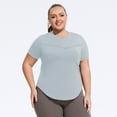 thumbnail image 2 of Posijego L-4XL Womens Workout Tops Plus Size Athletic T-Shirts Quick-Dry Short Sleeve Gym Running Yoga Tees, 2 of 5