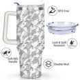 thumbnail image 3 of 40oz Cute Ocean Life Turtle Stainless Steel Flip Straw Tumbler Spill Proof Travel Cup Double Wall Vacuum Insulated Coffee Mug with Top Handle, 3 of 6