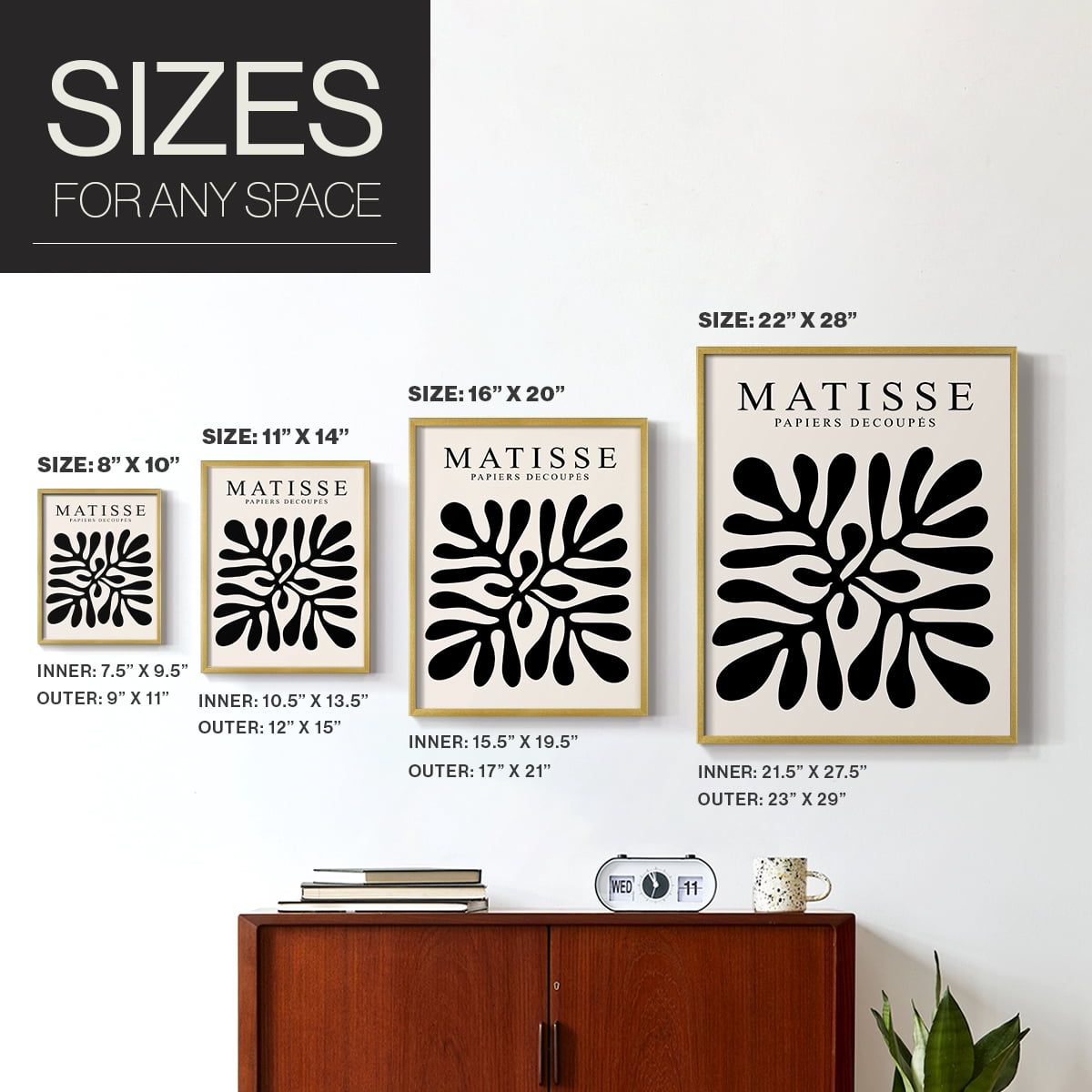 Matisse CXLIII Framed Print in Gold Solid Wood 8 x 10 Framed Print