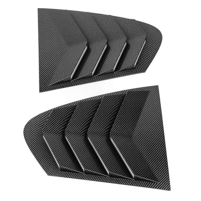 1 Pair Rear Window Louver Left Right Scratch Resistant Side Window Air Vent Louvers Scoop Cover Blinds for 5 Series F10 2011 to 2017 Bright Black