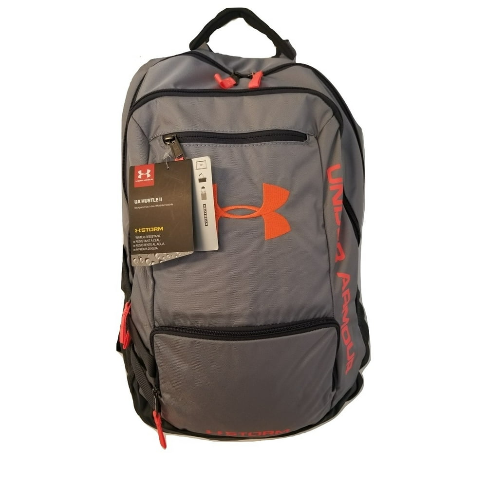 Under Armour Unisex Hustle II 15 Gray/Orange Laptop Backpack Student