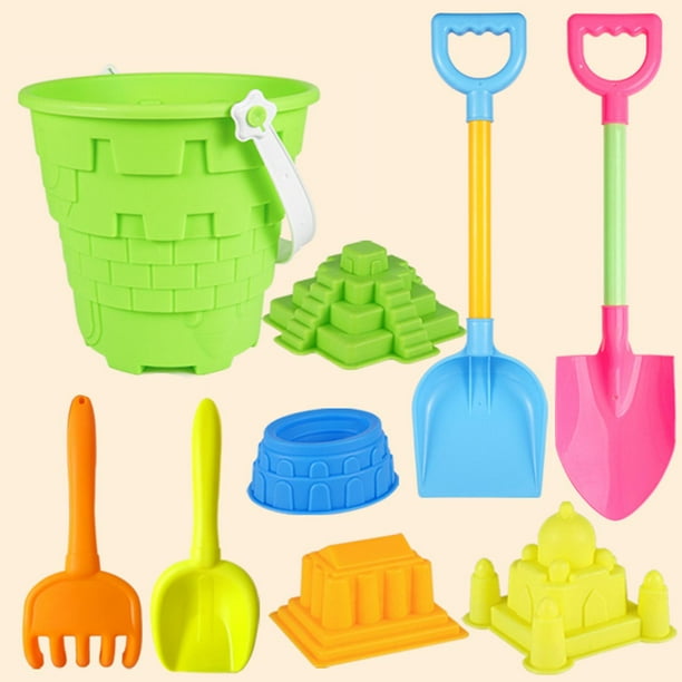 Juego de 9 cubos de arena para playa con forma de Castillo juguetes para la playa Verde perfecl