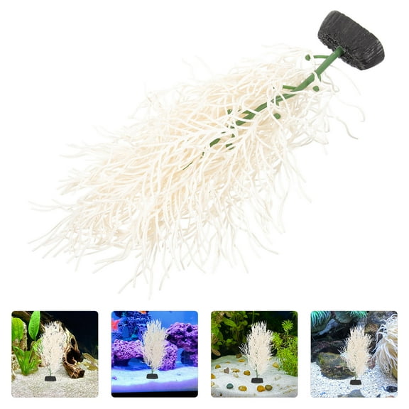 GAXIRE Fish Tank Decoration White Silicone Aquarium Ornament 9.4x3.1in for Freshwater and Tanks
