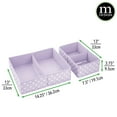 thumbnail image 4 of mDesign Fabric Nursery Divided Drawer Bin, 4 Pack, Light Purple/White Polka Dot, 4 of 9