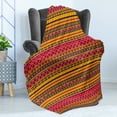 thumbnail image 4 of Tribal Soft Flannel Fleece Throw Blanket, Vector Style Inspired Image with Geometric Borders, Cozy Plush for Indoor and Outdoor Use, 50" x 60", Multicolor, by Ambesonne, 4 of 5