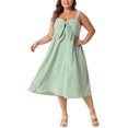 thumbnail image 2 of Agnes Orinda Women's Plus Size Valentines Day Cami Dress Clothing Flowy Midi Spring Summer Dresses with Cute Bow 2X Green, 2 of 6