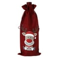 thumbnail image 1 of Wmool 1-5Pcs DIY Art Wine Bottle Gift Bags Patterns with Decor Xmas Drawstring, 1 of 8