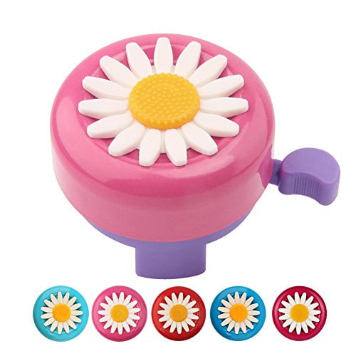 Yellow DRBIKE Kids Bike Bell with Plastic Flower Purple） Red Pink Handlebar Bicycle Bell for Girls & Boys Kids Bike Accessories for Child（Blue