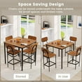 thumbnail image 4 of POWERSTONE 5 Piece Dining Table Set, Kitchen Table and Chairs for 4, Industrial Counter Height Dining Table and 4 Bar Chairs Dinette Set with Metal Frame for Pub Dining Room Restaurant Dark Brown, 4 of 7