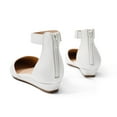 thumbnail image 6 of BURUDANI Women Flats Shoes Low Wedge Sandals Ankle Strap Pointed Toe WHITE/PU Size 8, 6 of 10