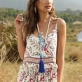 thumbnail image 4 of Sonducket Collar de mujer, colgante de suéter decorativo con cuentas de y borlas, joyería elegante étnica, decoración de ropa informal Accesorios de disfraces Beige Sonducket AP014849-04, 4 of 6