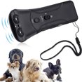 thumbnail image 1 of 1 unidad de repelente de perros de doble cabeza negro, linterna LED, entrenador ultrasónico para perros, tapón de ladridos para mascotas, ladrador portátil ER, 1 of 5
