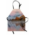 thumbnail image 1 of Landscape Apron, Mountains Scenery Misty Nature View Forest Lake Reflection Pink Sky Photography, Unisex Kitchen Bib with Adjustable Neck for Cooking Gardening, Adult Size, Multicolor, by Ambesonne, 1 of 4