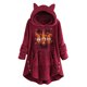 thumbnail image 1 of Top de abrigo de felpa con capucha y manga larga con botones de felpa con estampado informal para mujer Pompotops  FGAJ22597, 1 of 5
