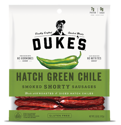 Duke's Hatch Green Chile Smoked "SHORTY" Sausages 5 oz by Thanasi Foods