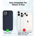 thumbnail image 2 of Petocase for iPhone 15 Plus Case,Heavy Duty 3-Layer Shockproof Dropproof Dust-Proof Durable Military Grade Full Body Rugged Protection Cover Case,Navy Blue, 2 of 8