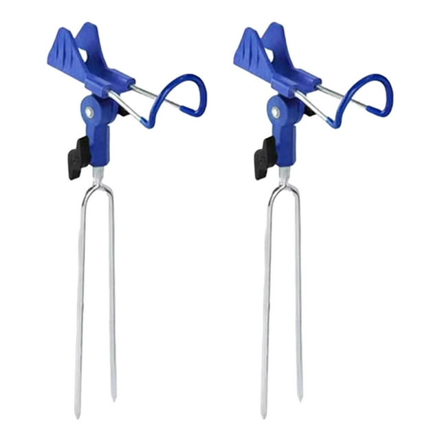 jinwen 2Pcs Titulaire de Canne à Pêche Support de Support de Poteau de Pêche Support Extérieur Bleu