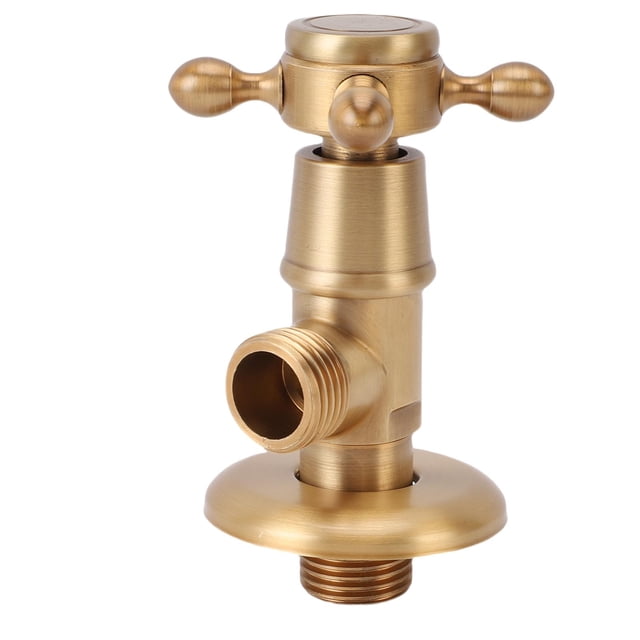 1/2 Angle Stop Valve Brass Water Shut Off Valve, Copper Angle Valve for Bathroom Toilet Kitchen with Compact Design Easy Installation High Temperature Pressure