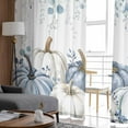 thumbnail image 4 of Blue Pumpkin Fall Sheer Curtains 84 Inches Long 2 Panels Set, Window Sheer Curtains for Living Room/Bedroom, Thanksgiving Eucalyptus Leaves Weeping Light Filtering Rod Pocket Curtain 52'' x 84'' x 2, 4 of 7