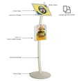 thumbnail image 2 of M&T Displays Curved Menu Board, 8.5x11 Inch Pedestal Sign Holder with 8.5x11 Inch Brochure Holder White Pearlic Floor Standing Aluminum Front Loading Easy Open Poster Message Advertisement Post, 2 of 7