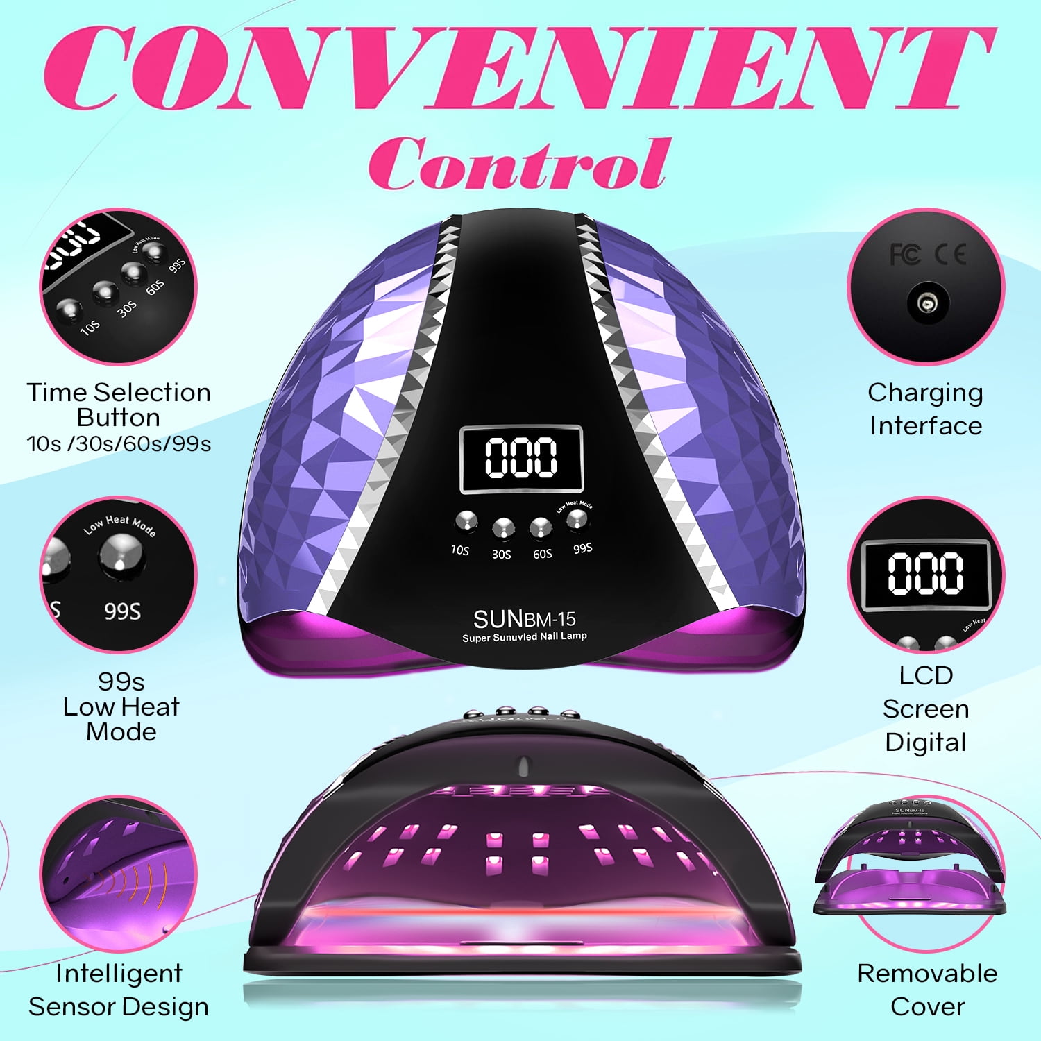 66 LED UV LED Nail Lamp with Auto Motion Sensor, Professional Nail Dryer Light Cabin for Gel Nail Polish, Manicure Lamp for Salon & Home Use