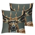 thumbnail image 2 of Acheng Beauty Deer Throw Pillow Covers Set, Square Throw Pillow for Couch, Bed, Sofa, Bench, Chair,Suitable for All Season Pillow Case for Livingroom Bedroom,2 Pcs White, 2 of 6