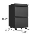 thumbnail image 5 of Tcbosik Metal File Cabinet with 2 Drawers, Mobile Under Desk Filing Cabinet with Lock, Rolling Storage Cabinet for Legal/Letter/A4, Black, 5 of 8