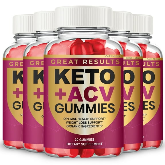Great Results Keto ACV Gummies Maximum Strength Apple Cider Vinegar, 5 Months Supply Dietary Supplement (5 Pack)