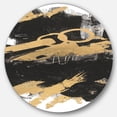 thumbnail image 1 of Designart 'Gold and Black drift IV' Glam Metal Circle Wall Art, 1 of 3