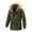 1#Green, variant on Men's Fleece Lined Parka Jacket Zip Up Button Warm Winter Coat Thicken Thermal Faux Furs Hooded Jackets Windproof Coats