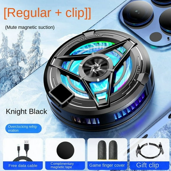 Magnetic Mobile Radiator Phone Cooler Silent Semiconductor Cooling Fan Cooler for Tablet/Phone Cooler Black