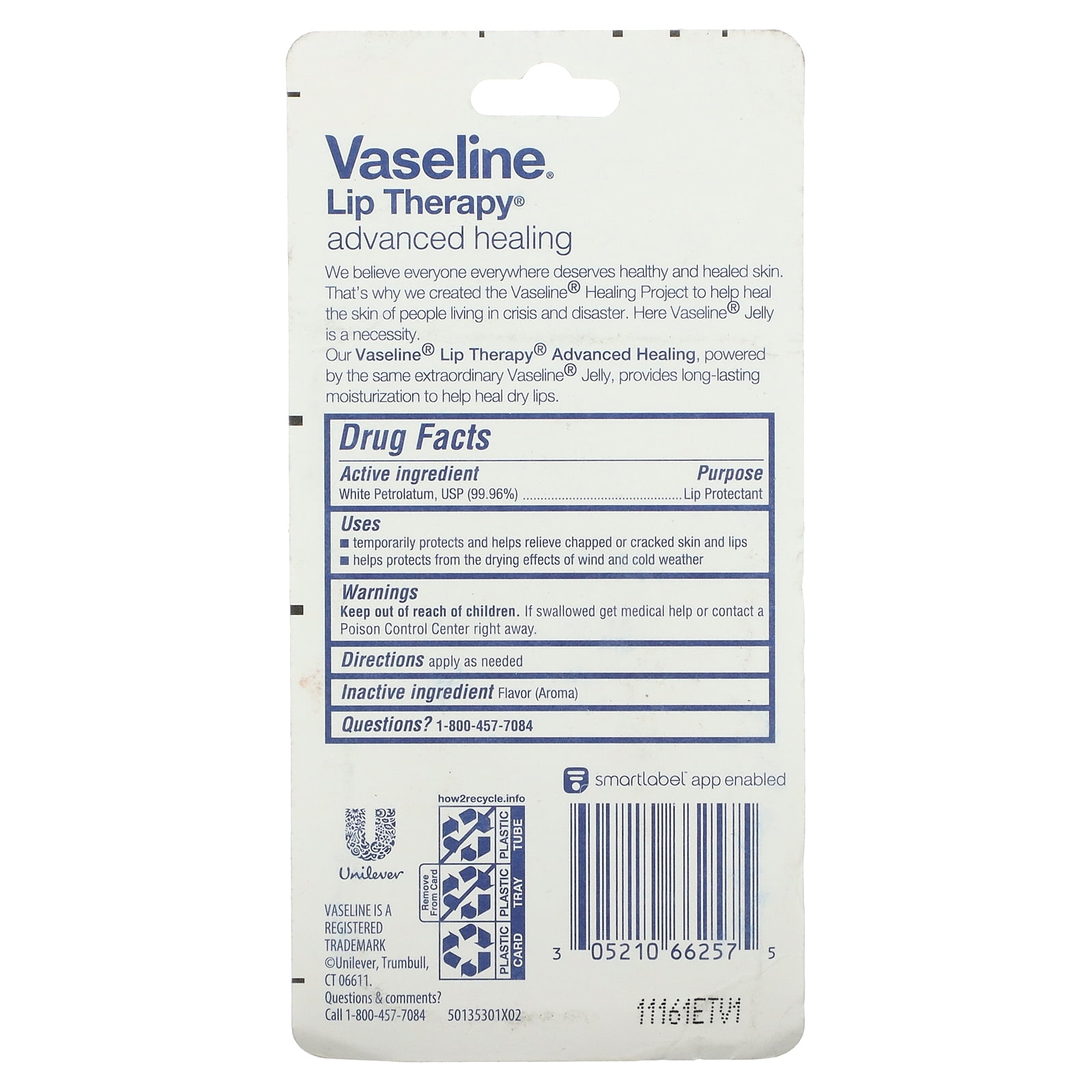 Vaseline Lip Therapy Advanced Healing 2 Tubes Pack of 4