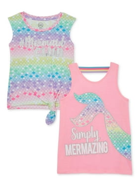 Wonder Nation Girls 4-18 & Plus Graphic Tank Tops, 2-Pack