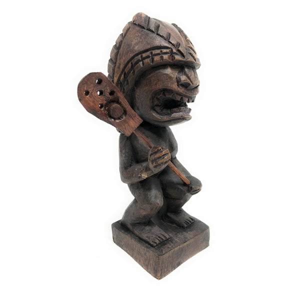 Tiki Lacrosse Trophy 8" - God Of King Kamehameha Hand Carved Sporting Event | #blatlc2010