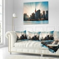 thumbnail image 2 of Designart Manhattan Skyline at Bright Sunset - Throw Pillow - 16x16, 2 of 4